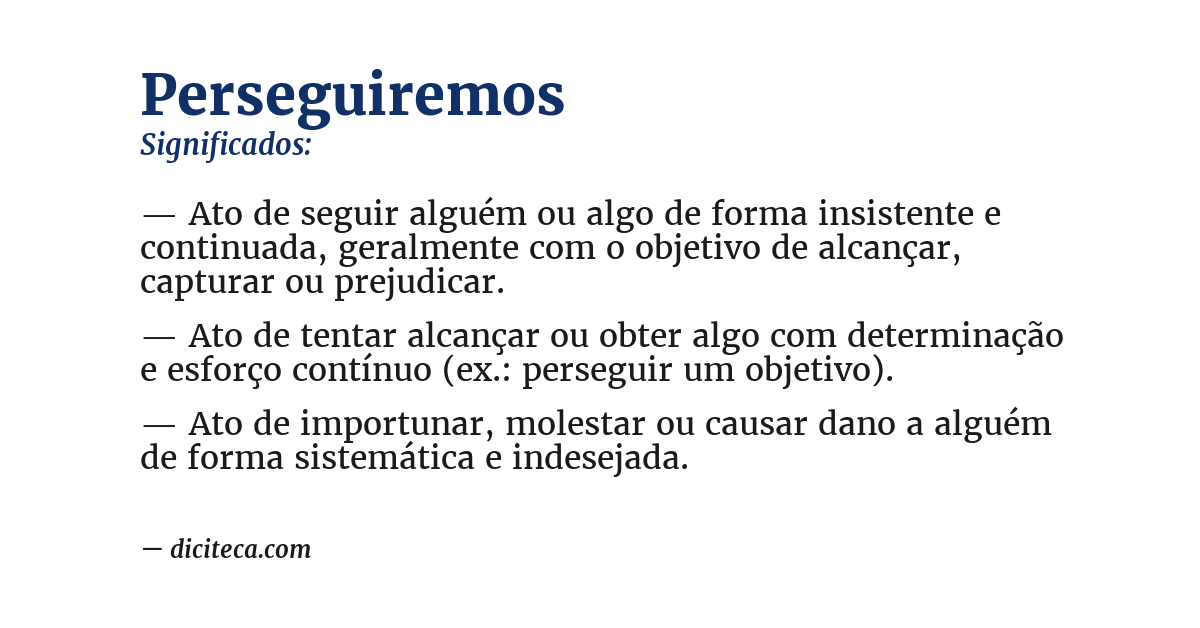 Significado de perseguiremos