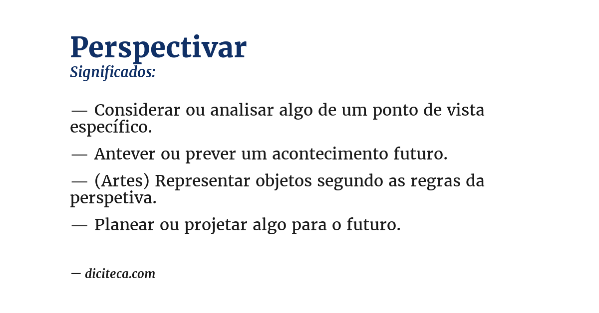 Significado de perspectivar