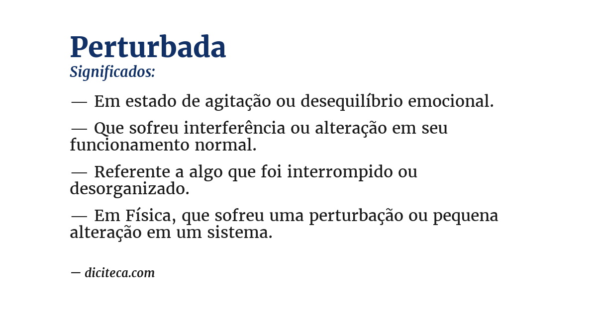 Significado de perturbada