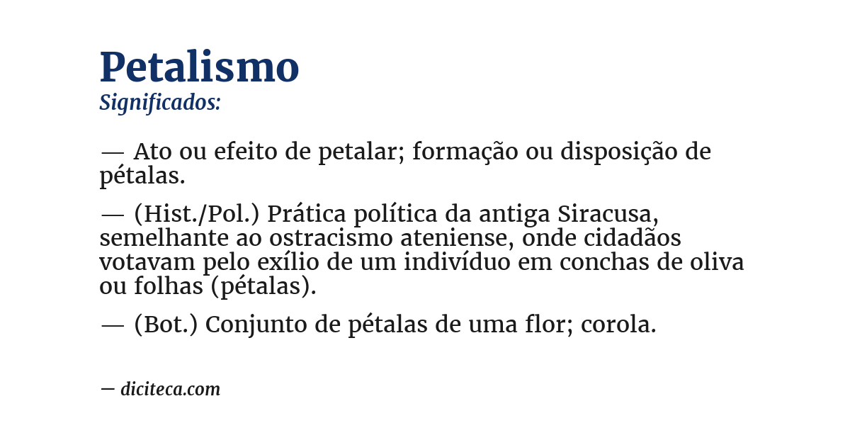Significado de petalismo