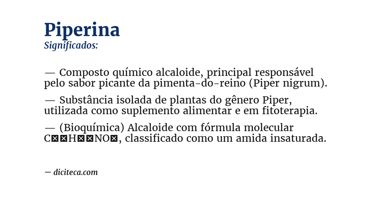 Significado de piperina