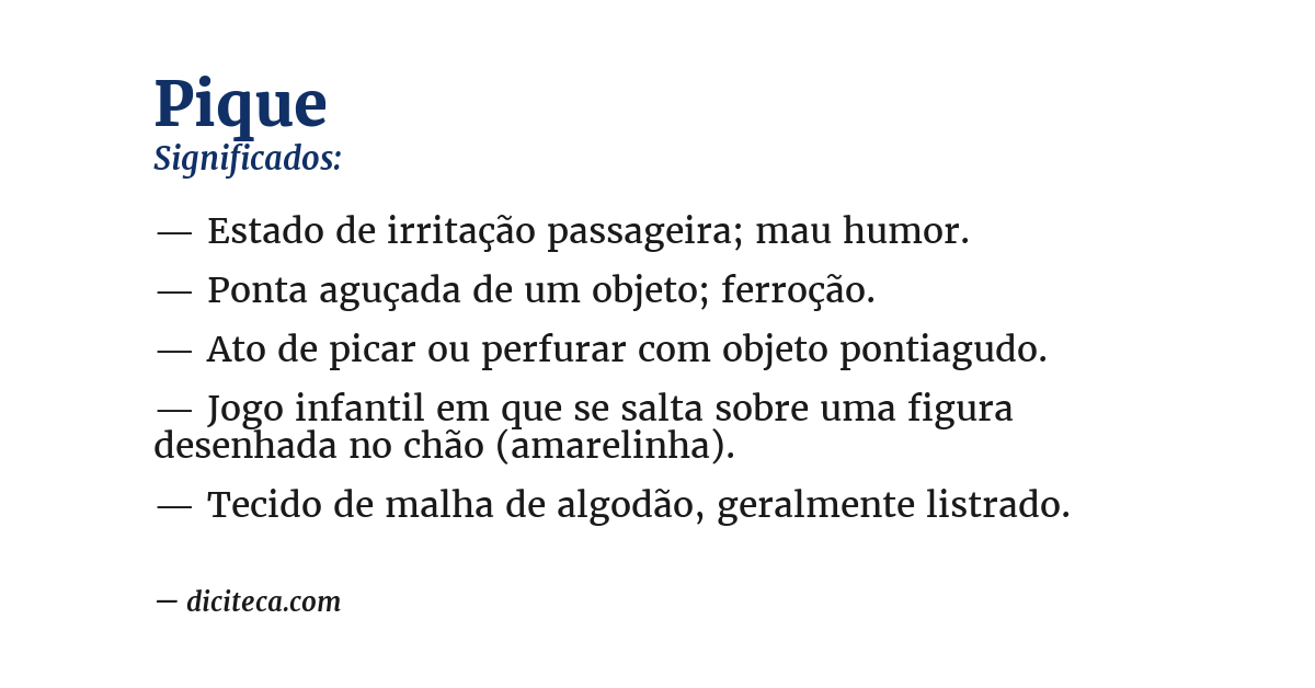 Significado de pique