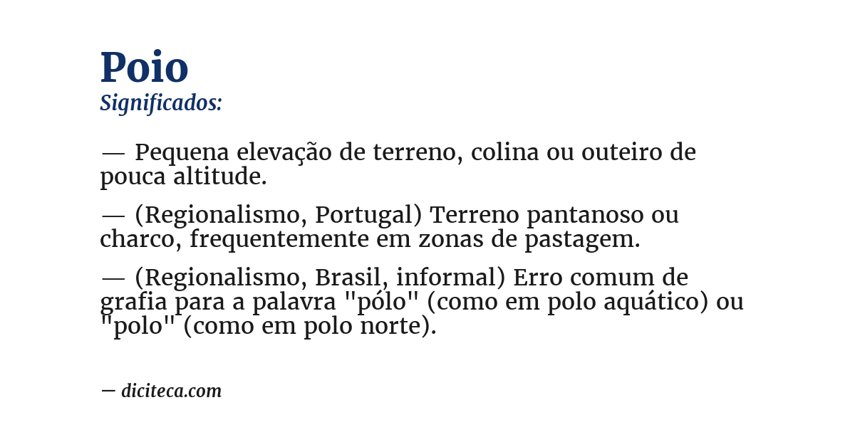Significado de poio