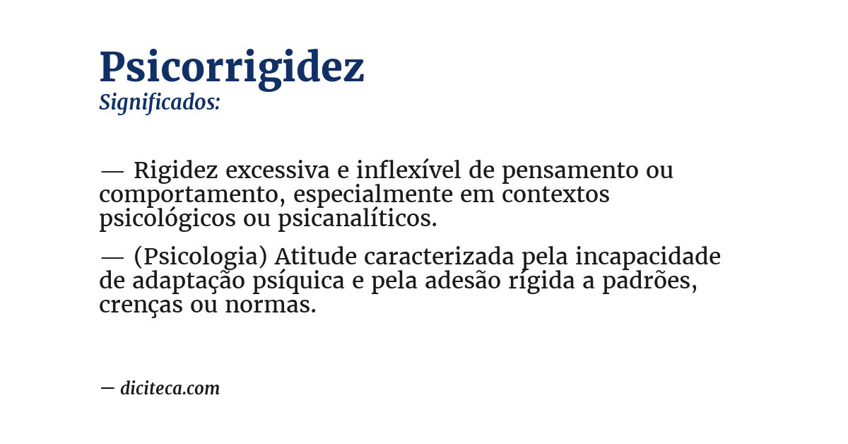 Significado de psicorrigidez