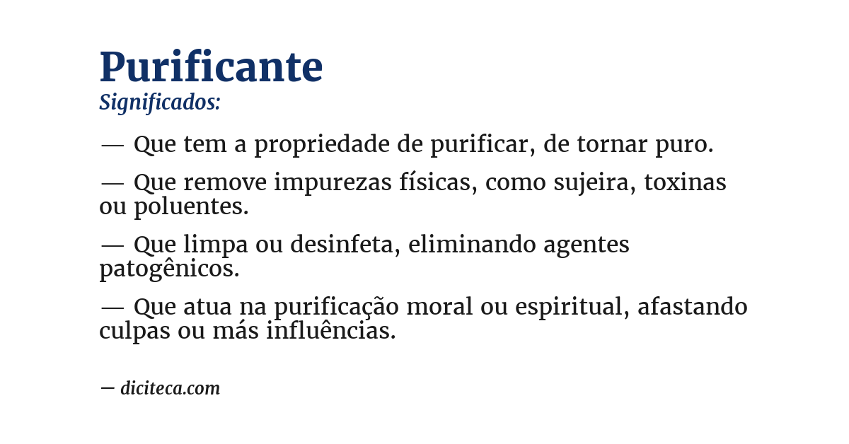 Significado de purificante
