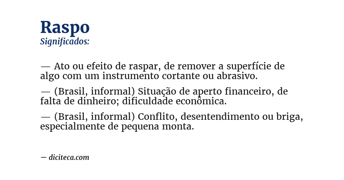Significado de raspo
