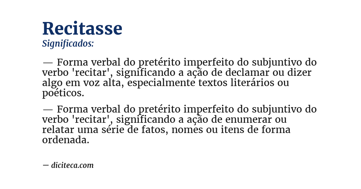 Significado de recitasse
