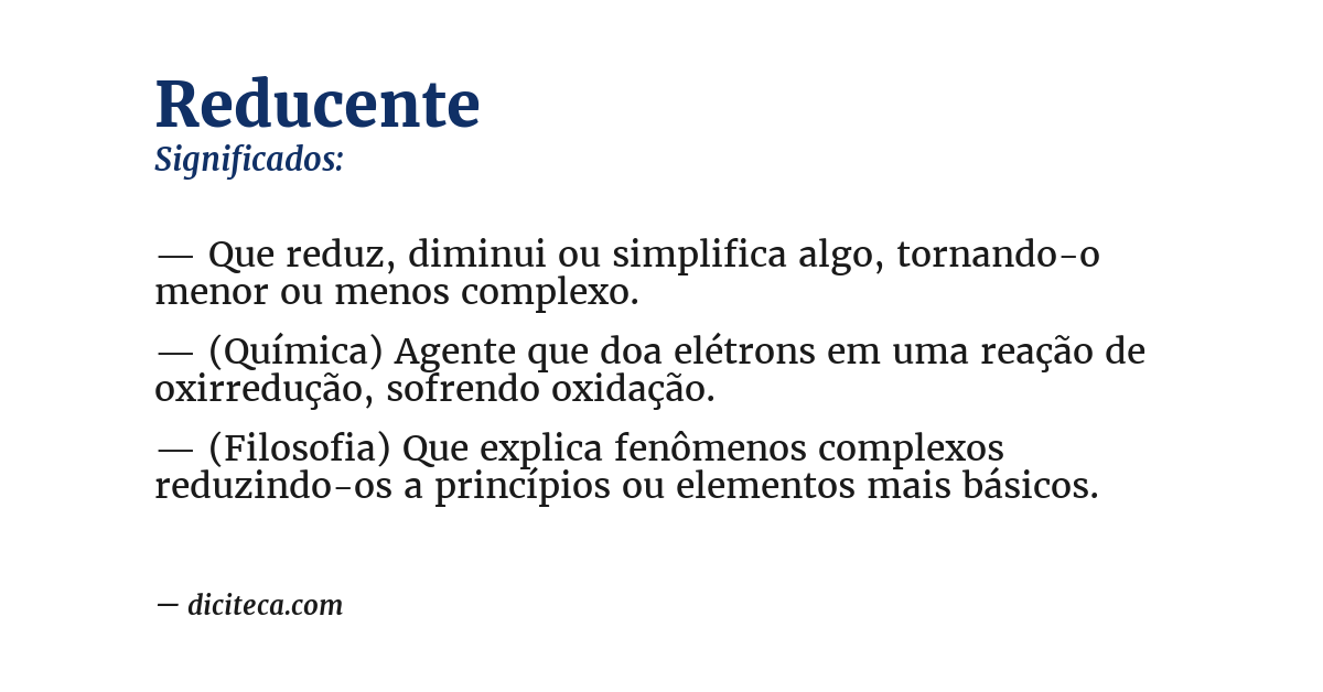 Significado de reducente