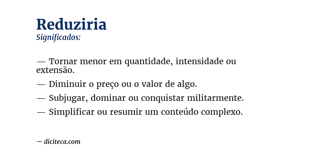 Significado de reduziria