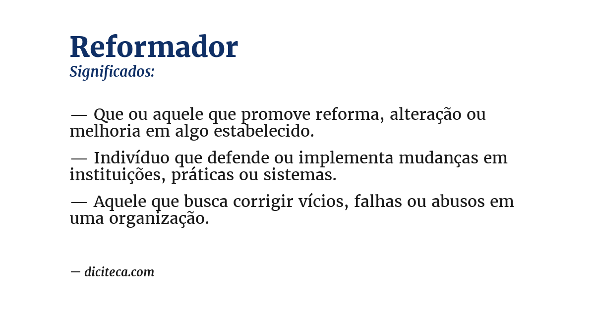 Significado de reformador