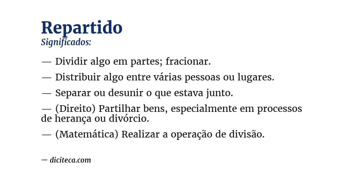 Significado de repartido