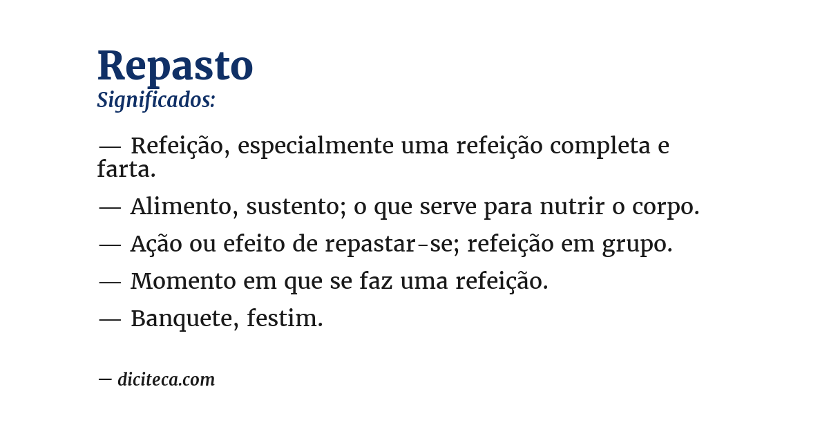 Significado de repasto