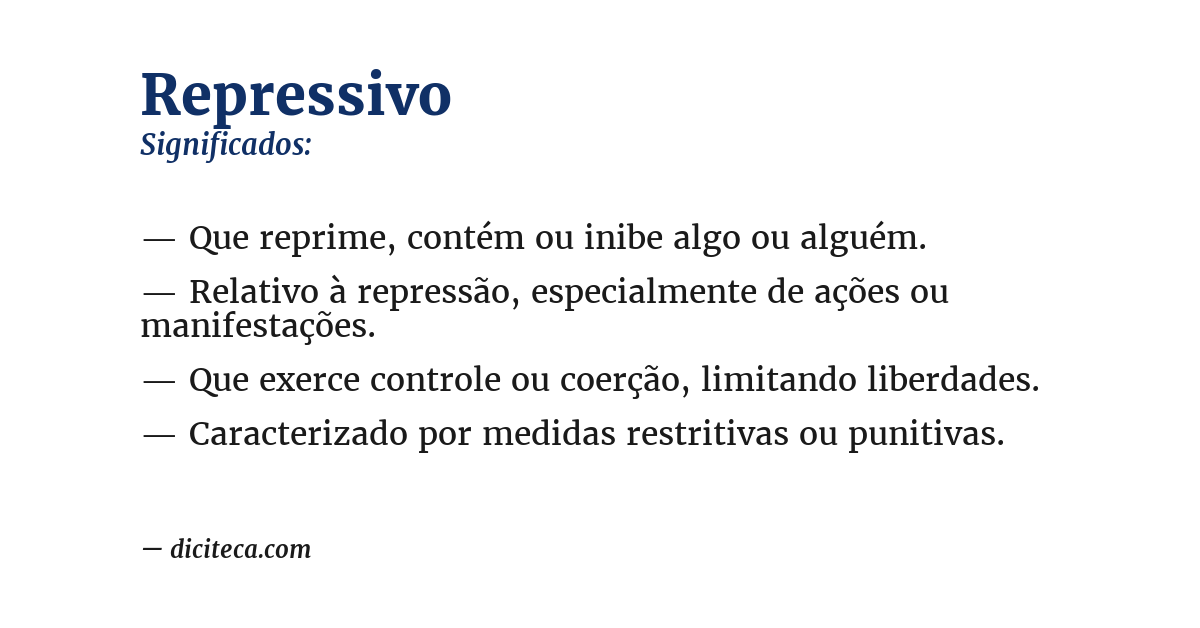 Significado de repressivo
