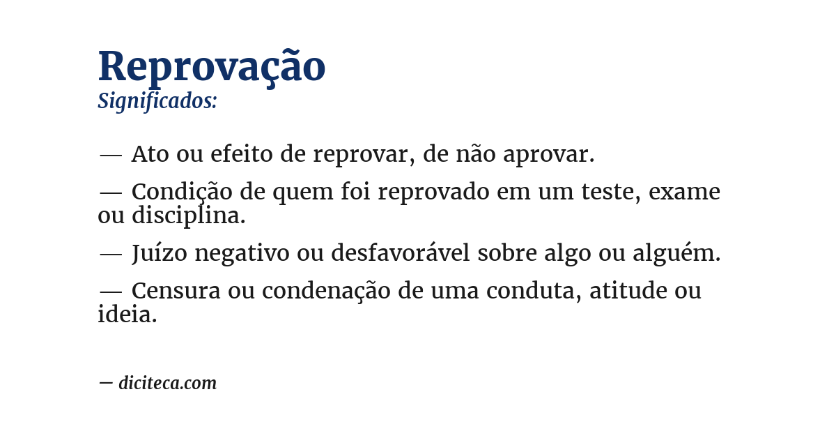 Significado de reprovação