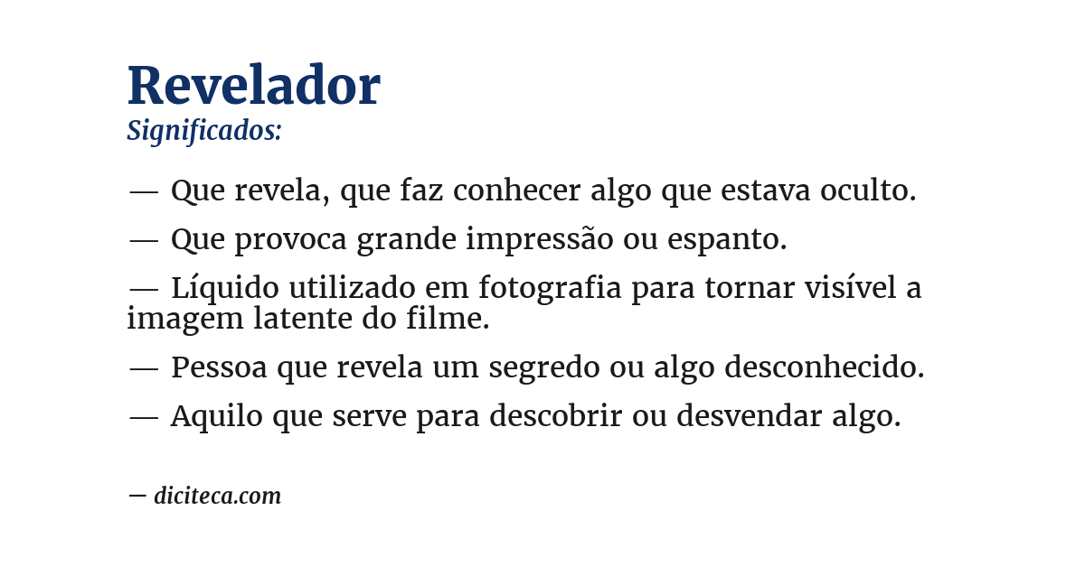 Significado de revelador
