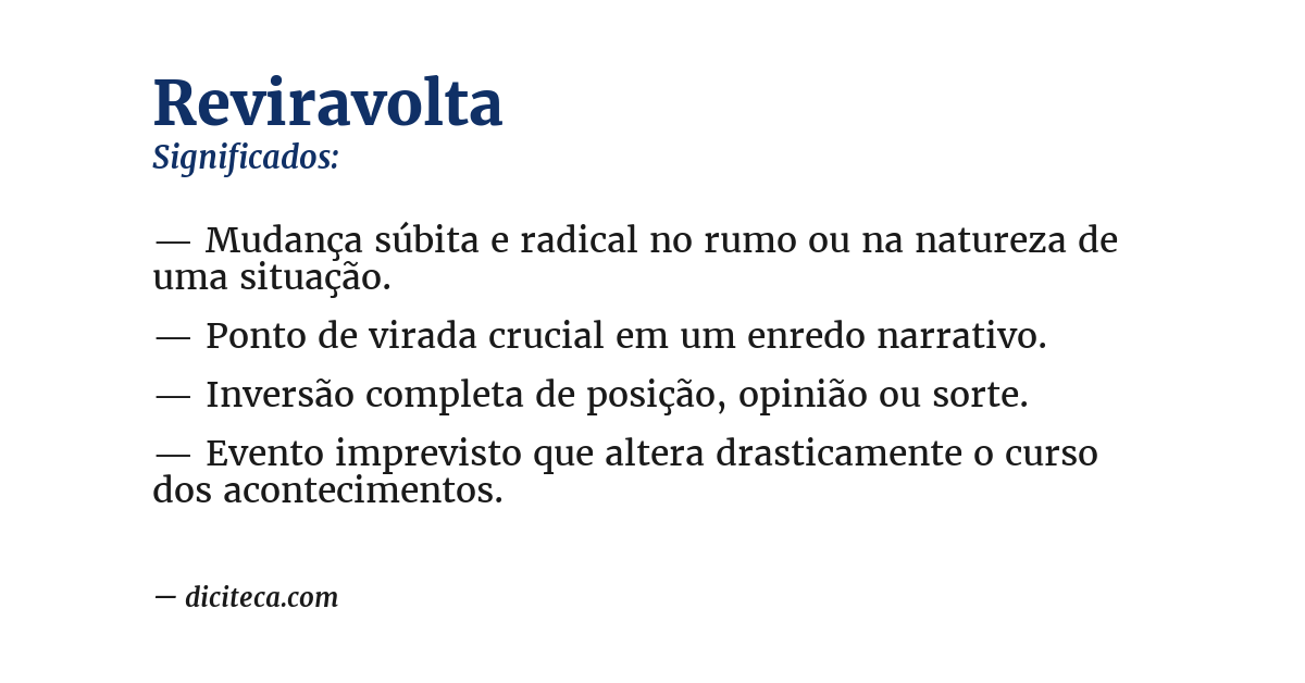 Significado de reviravolta