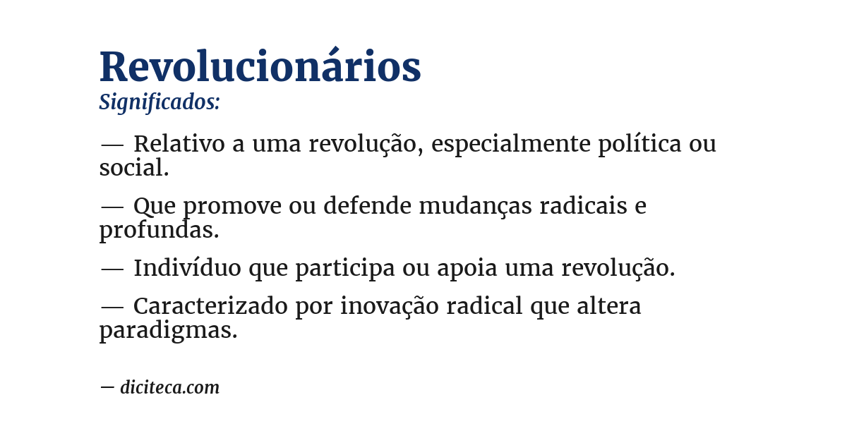 Significado de revolucionários