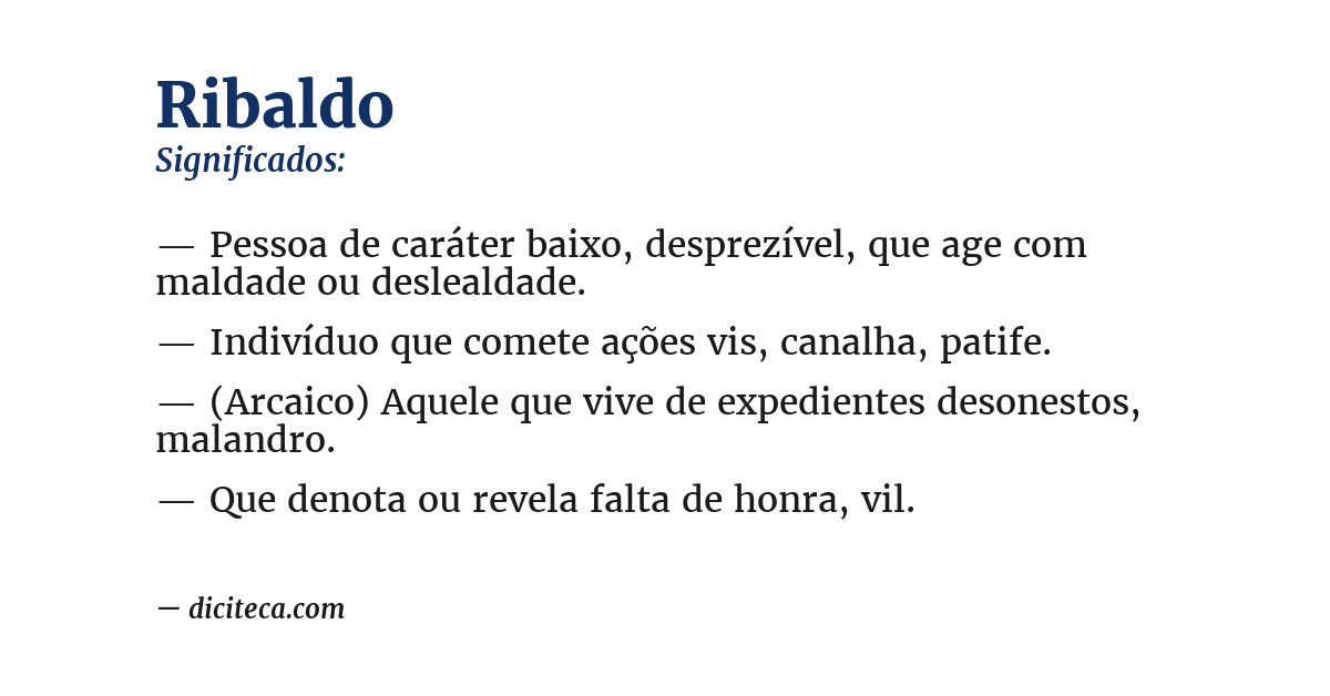 Significado de ribaldo
