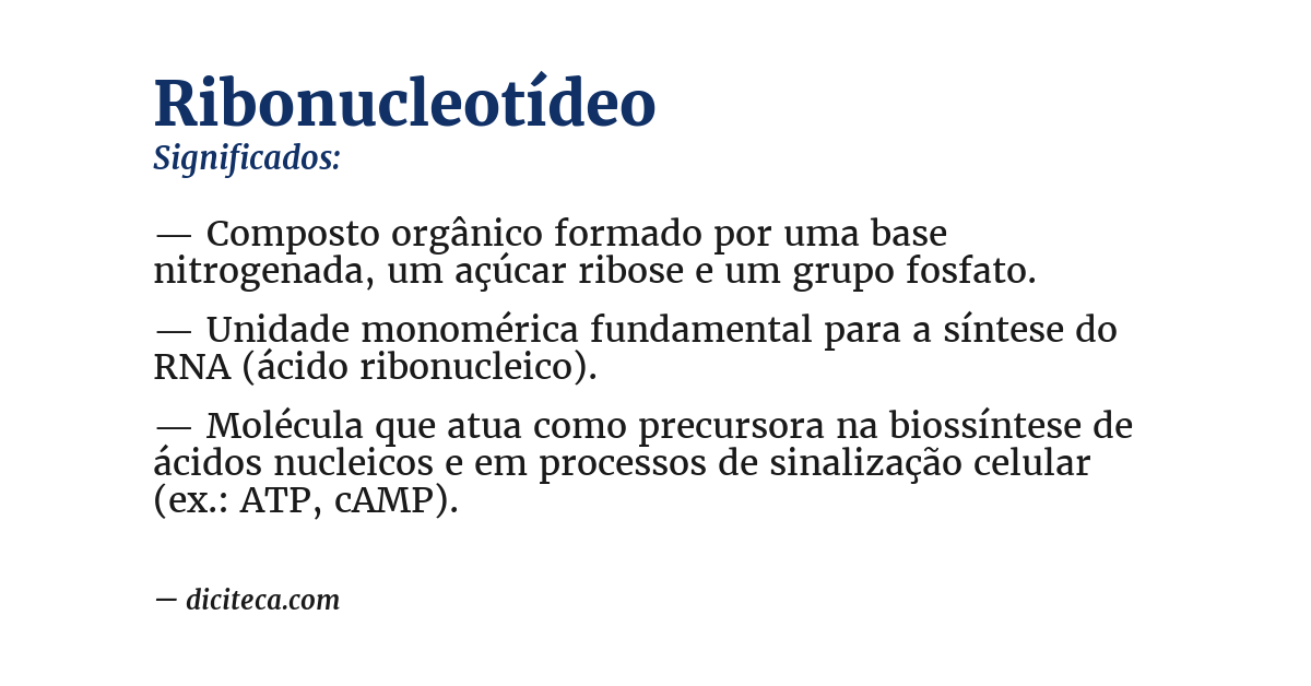 Significado de ribonucleotídeo