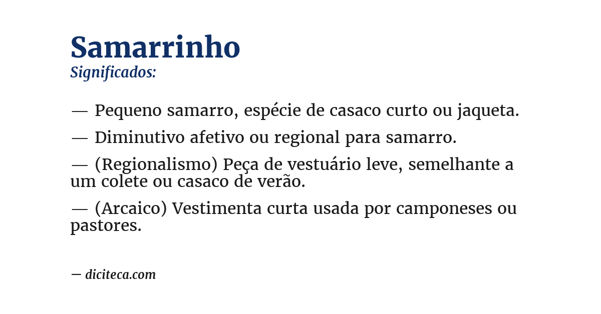 Significado de samarrinho