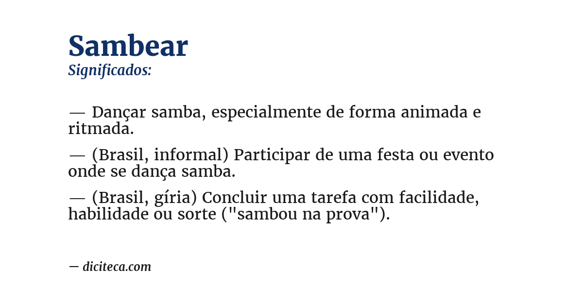 Significado de sambear