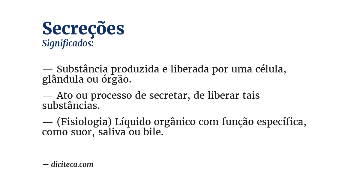 Significado de secreções