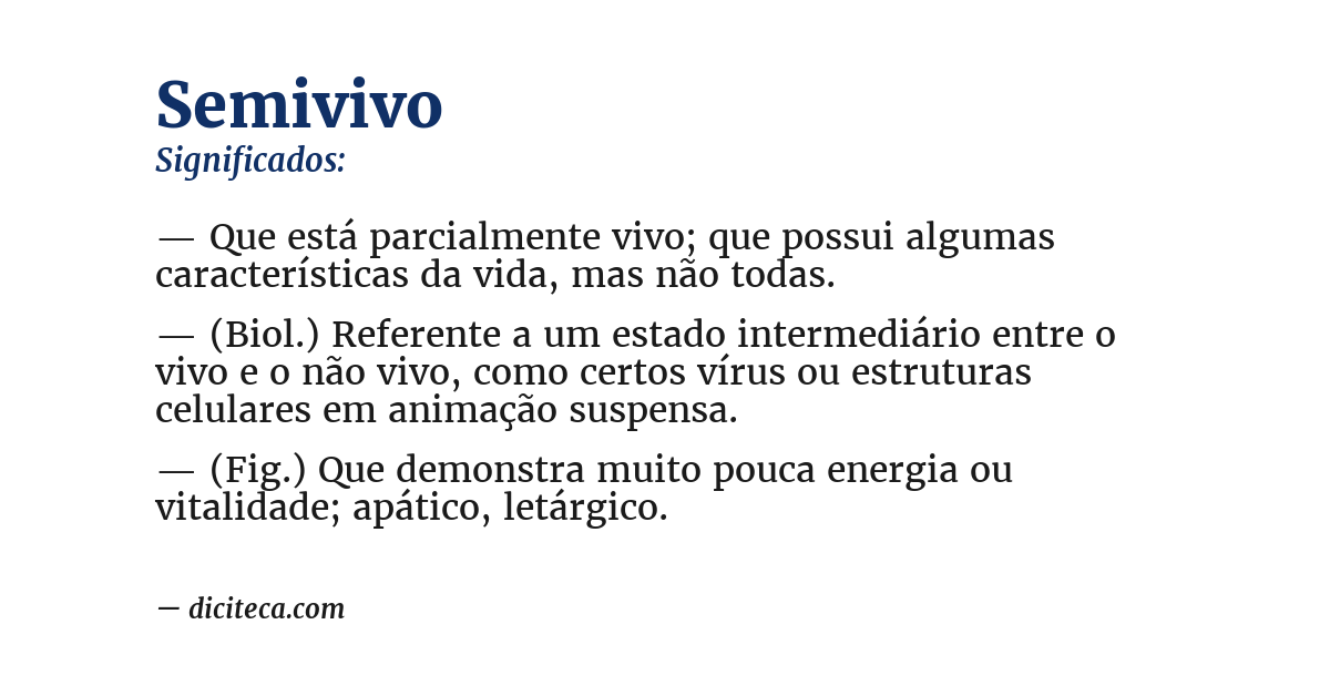 Significado de semivivo