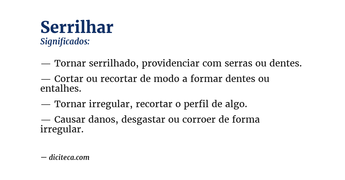 Significado de serrilhar