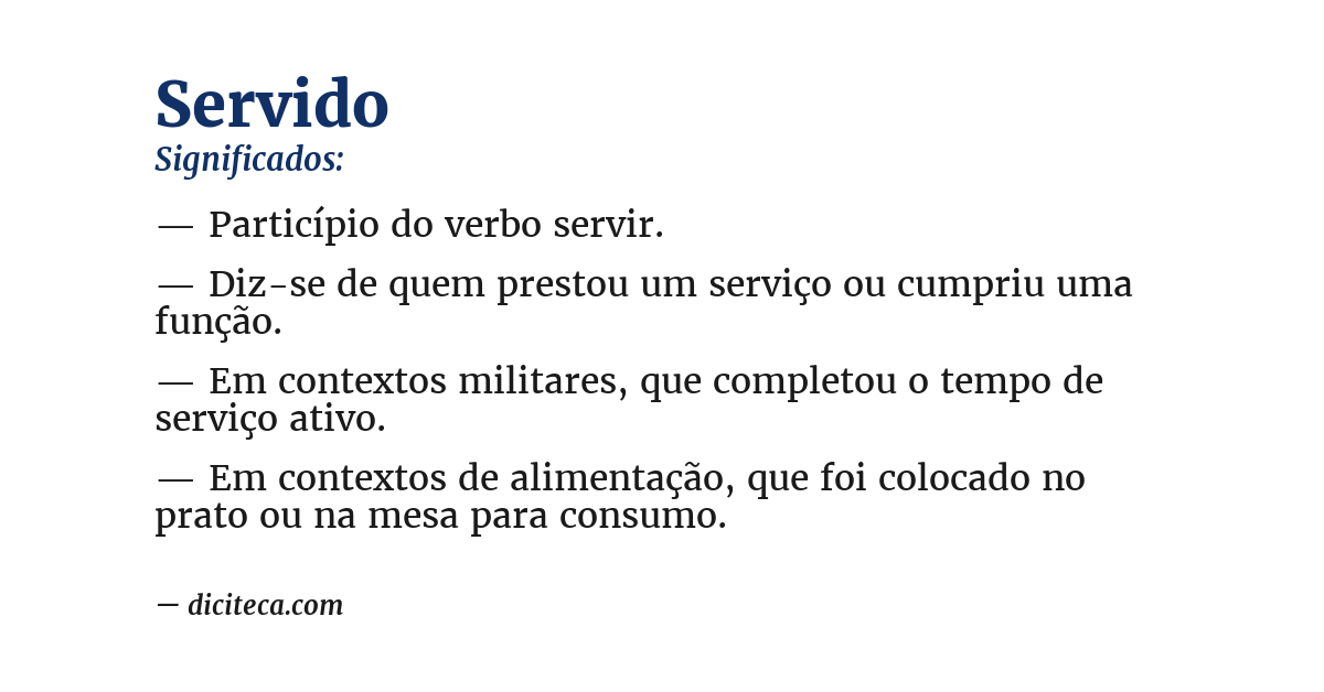 Significado de servido