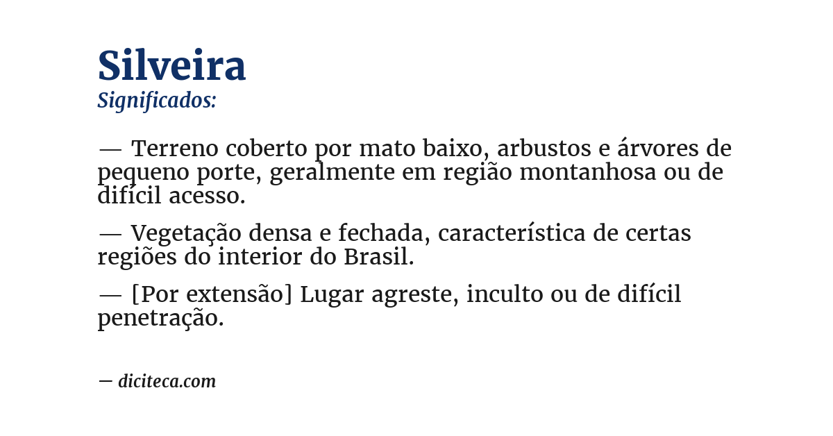 Significado de silveira