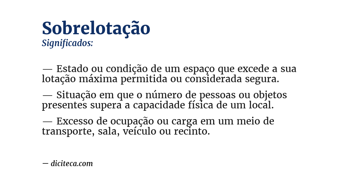 Significado de sobrelotação
