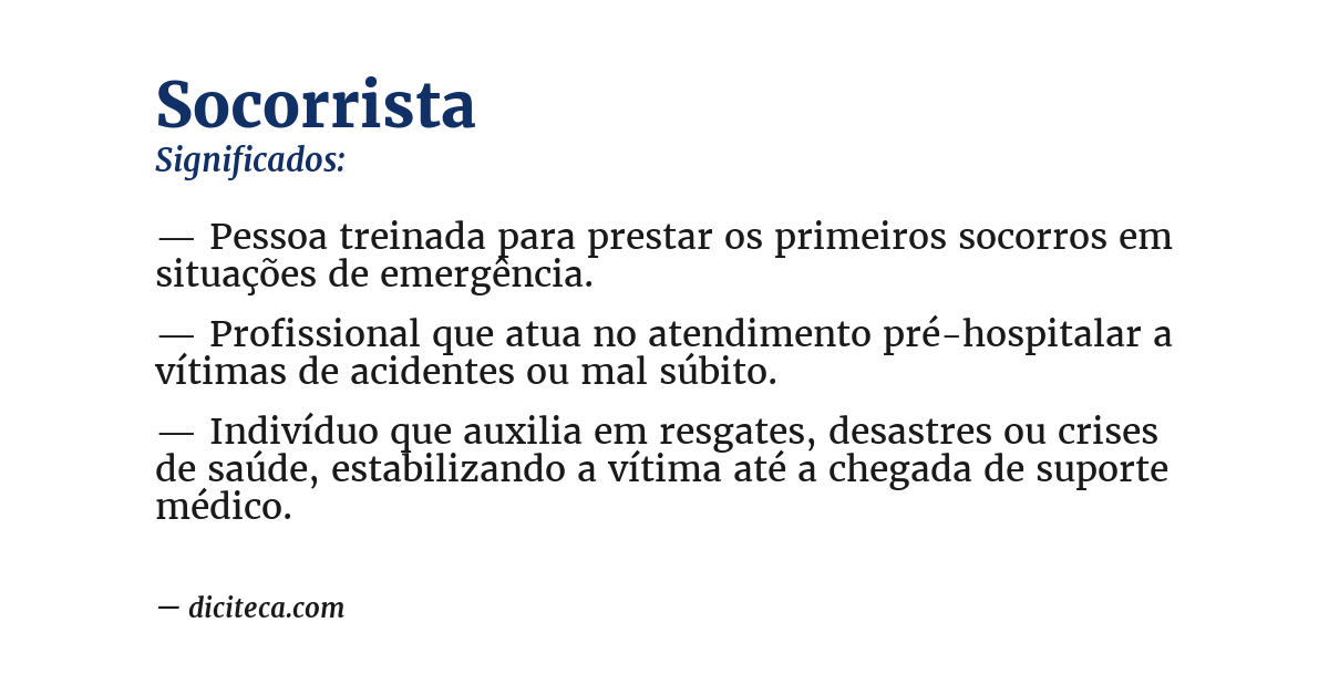 Significado de socorrista