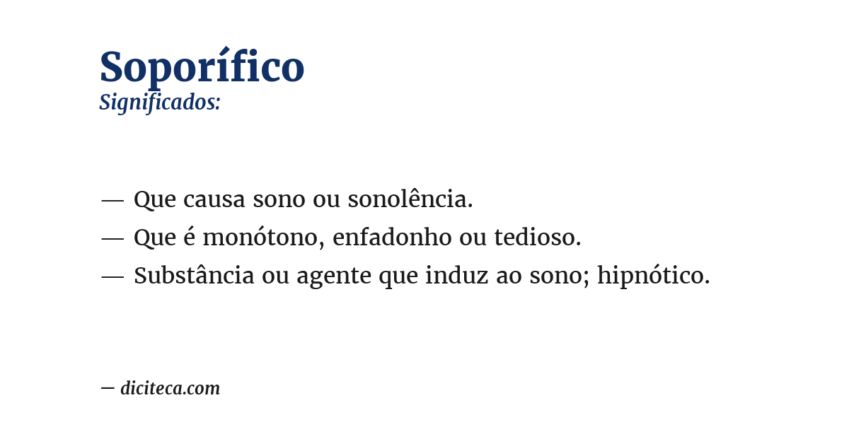 Significado de soporífico