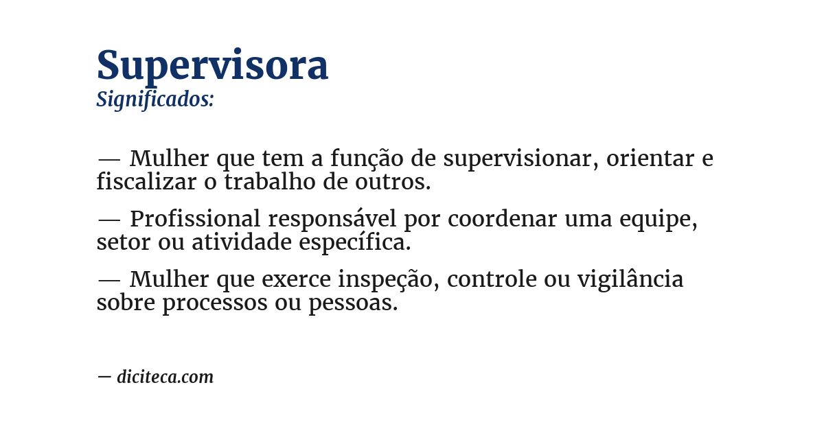 Significado de supervisora