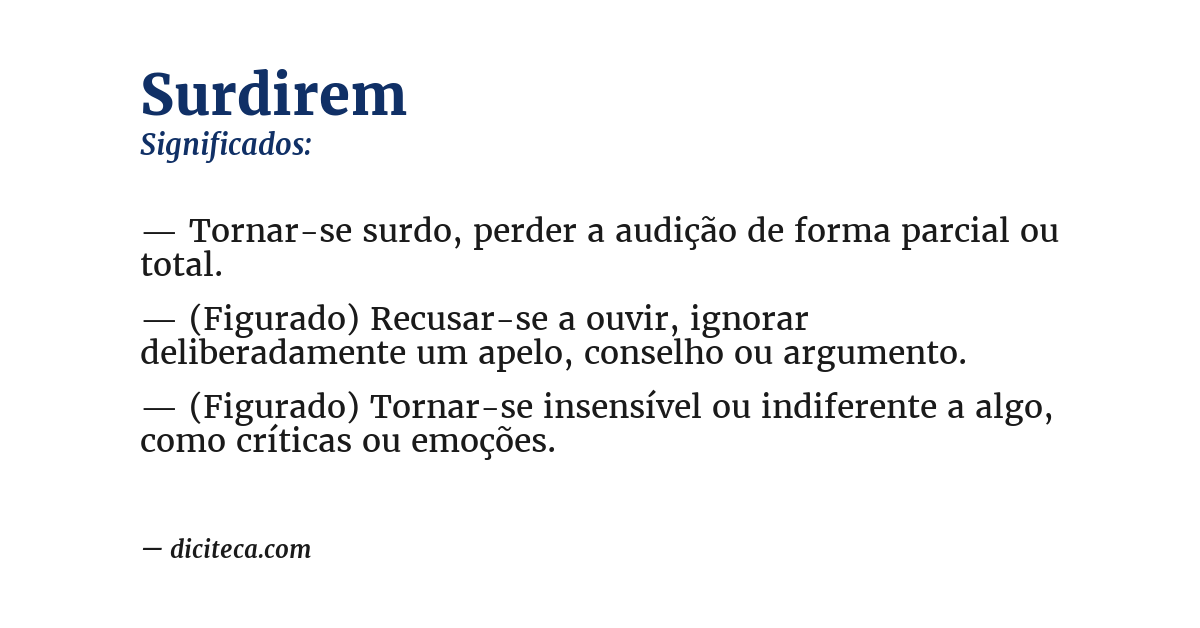 Significado de surdirem