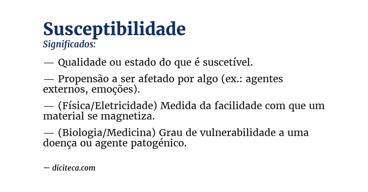 Significado de susceptibilidade