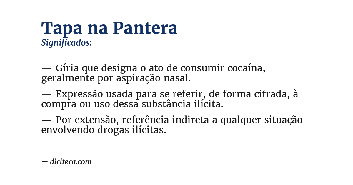 Significado de tapa na pantera