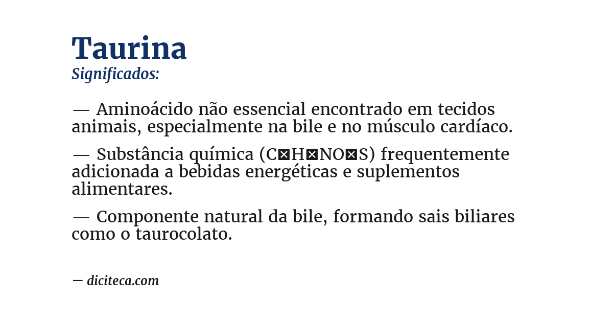 Significado de taurina