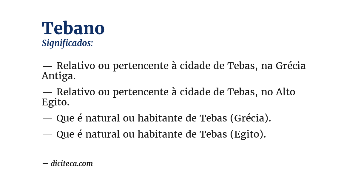 Significado de tebano