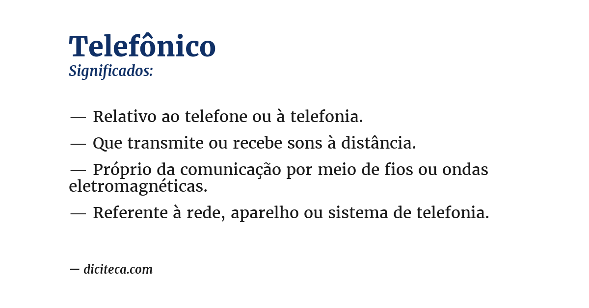 Significado de telefônico