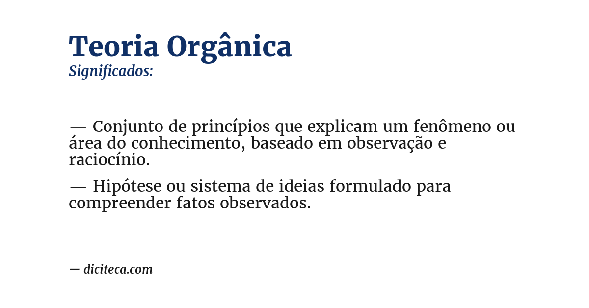 Significado de teoria orgânica