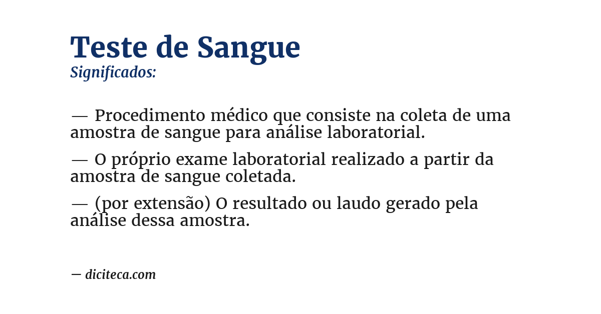 Significado de teste de sangue
