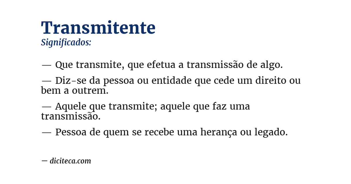 Significado de transmitente