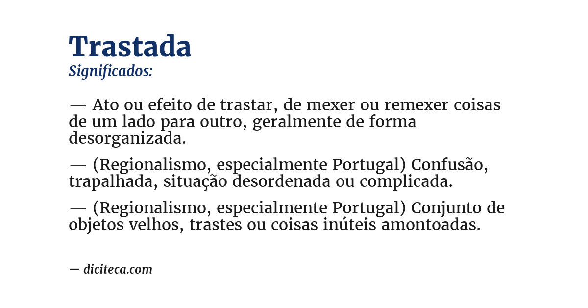 Significado de trastada