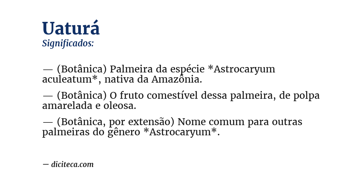 Significado de uaturá