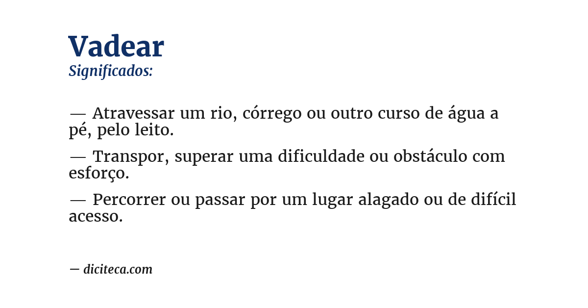 Significado de vadear