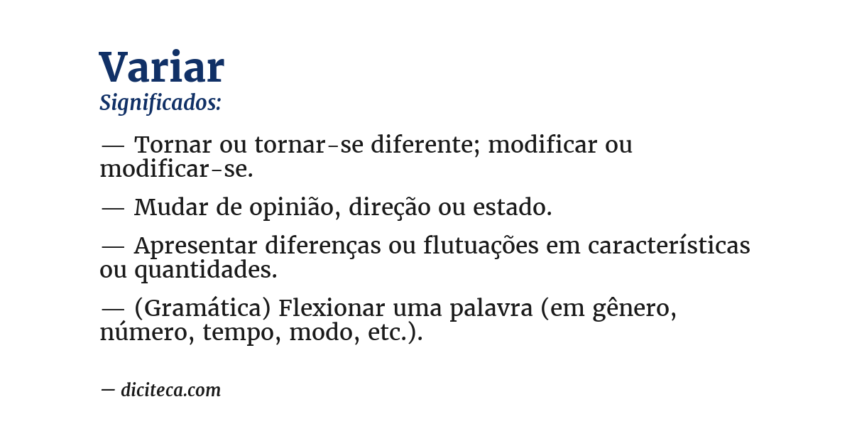 Significado de variar