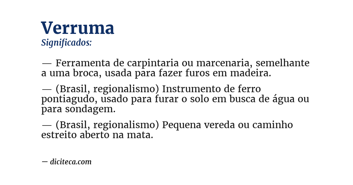 Significado de verruma
