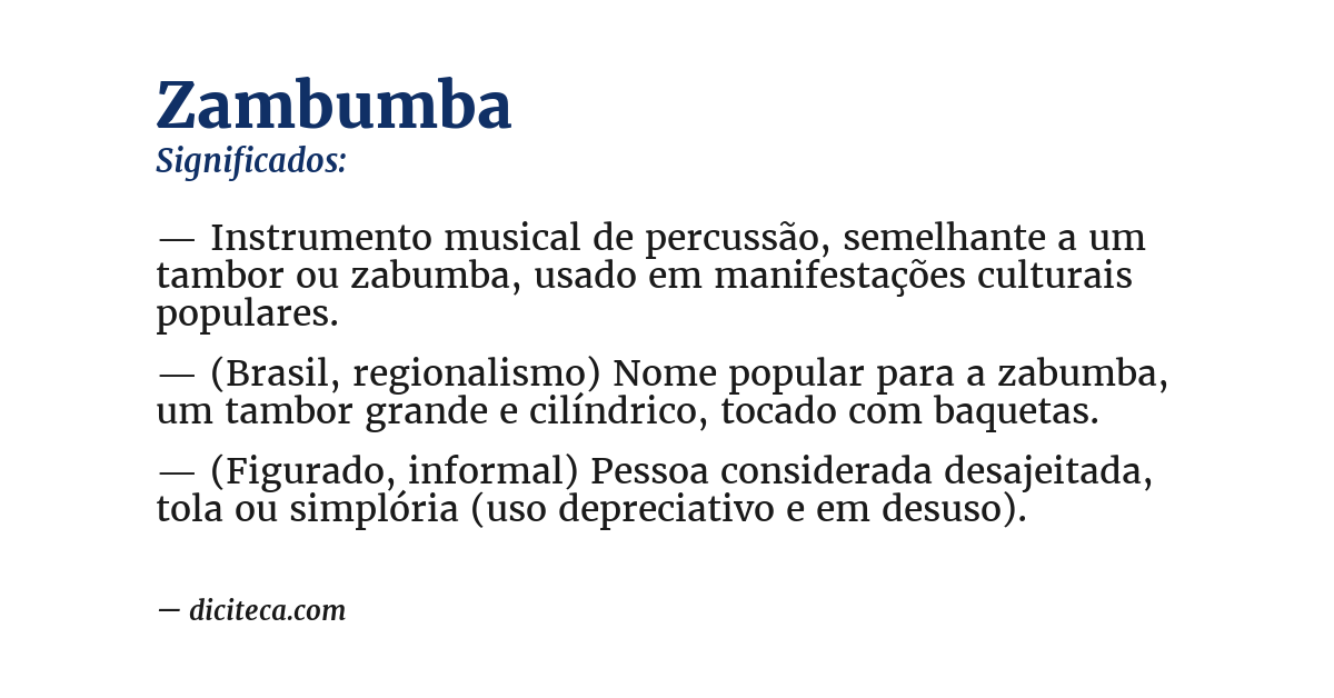 Significado de zambumba