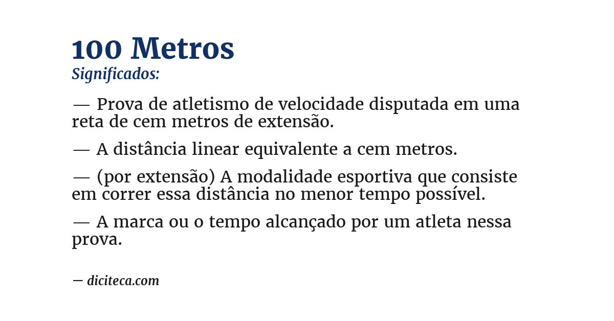 Significado de 100 metros